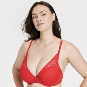 Auden Women's Tidal Flow Plunge Lace Push-Up Bra- NWT